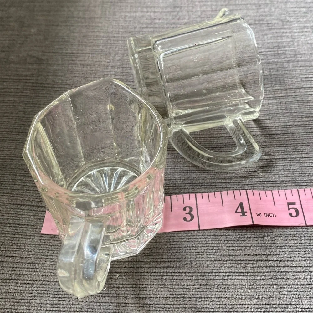 Vintage Clear Glass Creamer Pitcher Pair